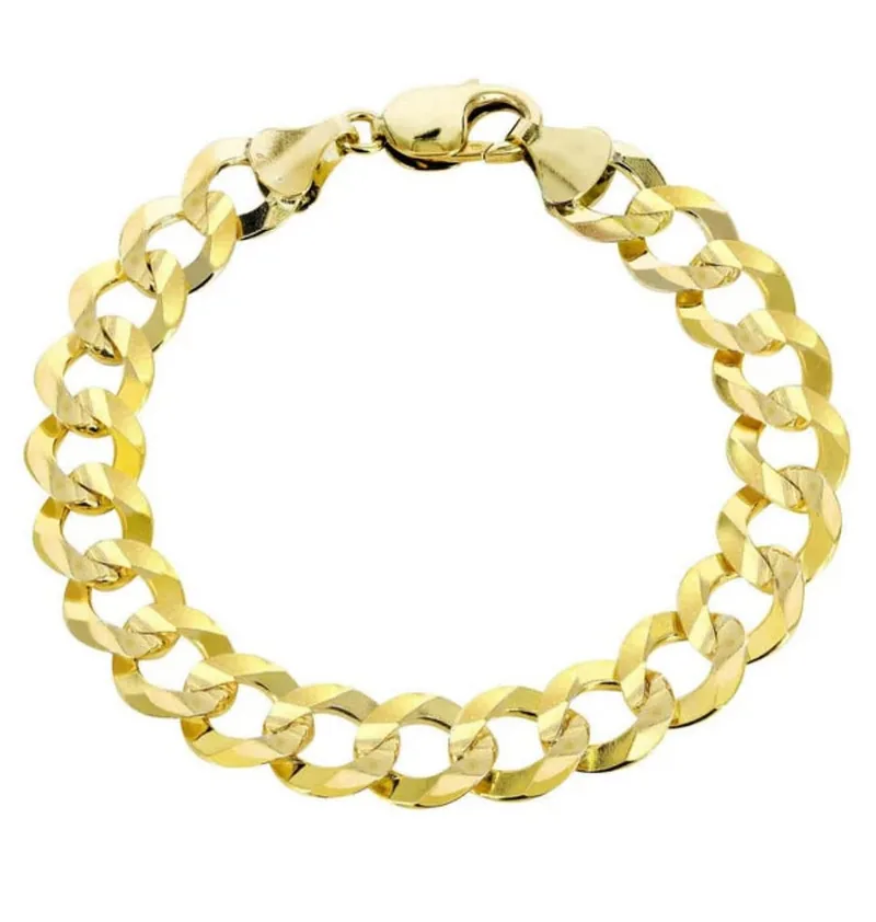 Yellow-gold Cuban link bracelet