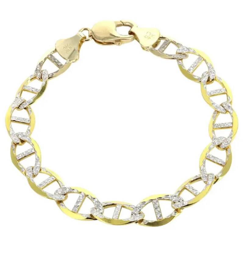 Two-tone mariner link bracelet