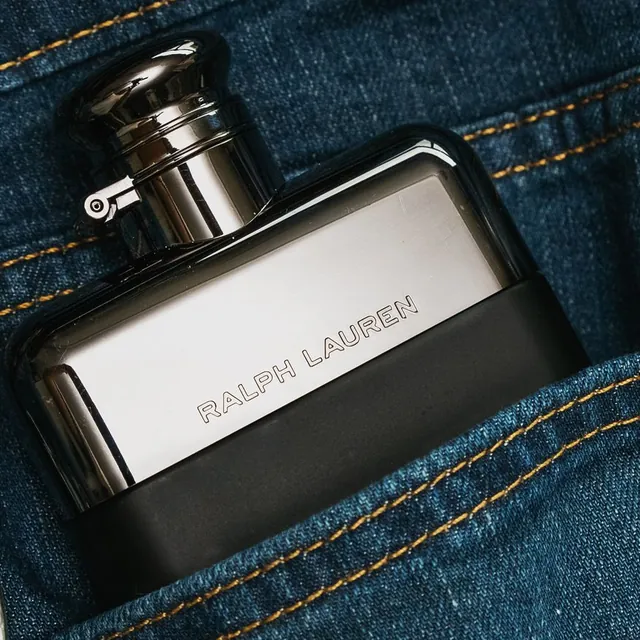Ralph Lauren cologne in a denim pocket